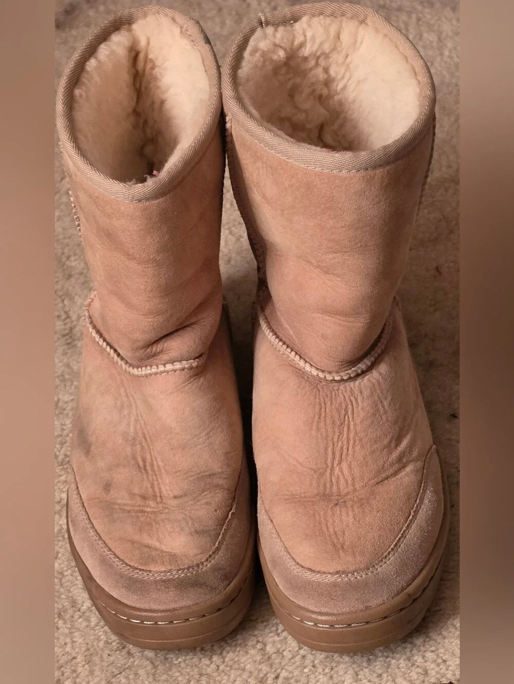 UGG Sheepskin Boots – Tan/Chestnut – Pre-Owned Size 7